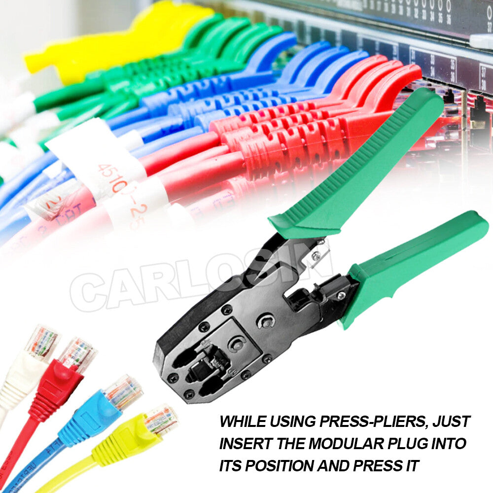 Network Cable Tool Kit LAN Crimper Wire Stripper RJ45 Cat5 Cat6