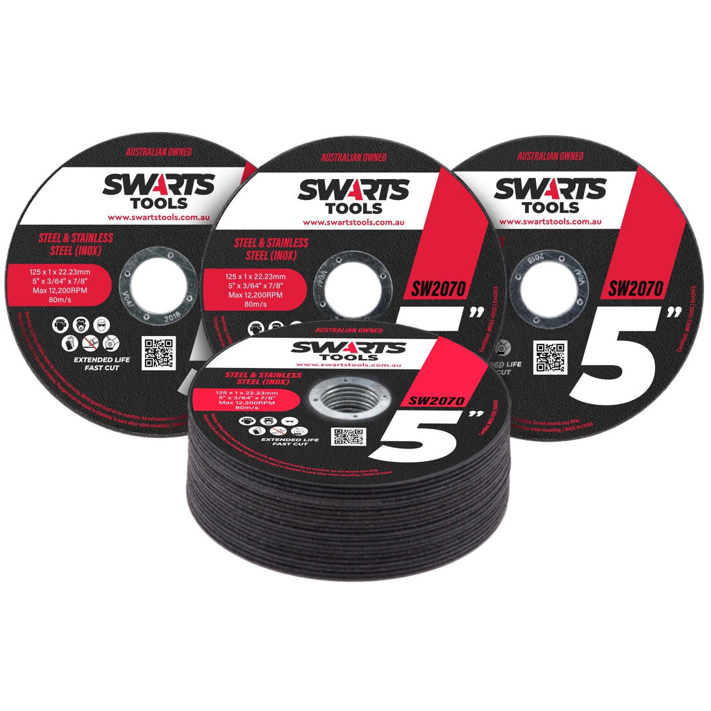 50pc 5" (125mm) Cutting Discs – Thin Angle Grinder Metal Wheels