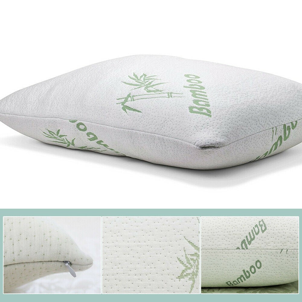 2-Pack Memory Foam Pillow – Dreamz Shredded Bamboo Bed Pillow 70x40cm