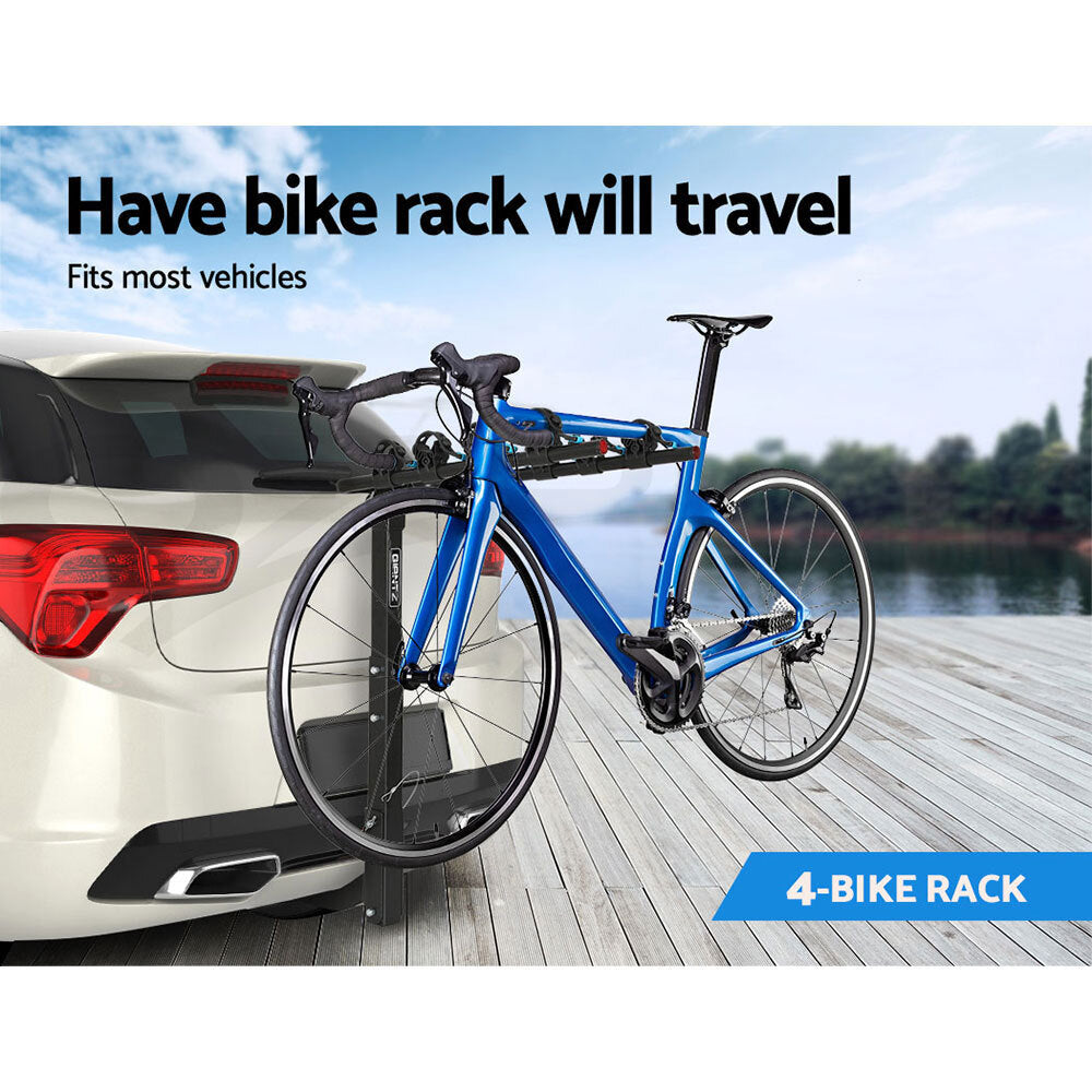 4-Bike Carrier Rack Car Rear Hitch 2" Towbar Foldable