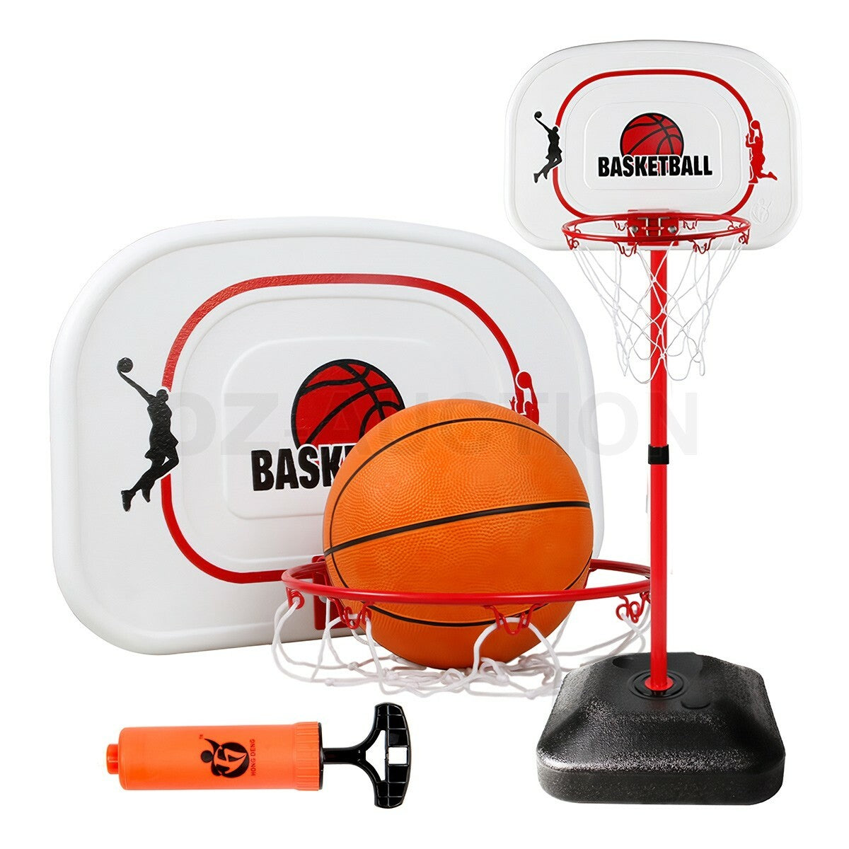 2.4m Large Kids Portable Basketball Hoop Stand Set Adjustable Height