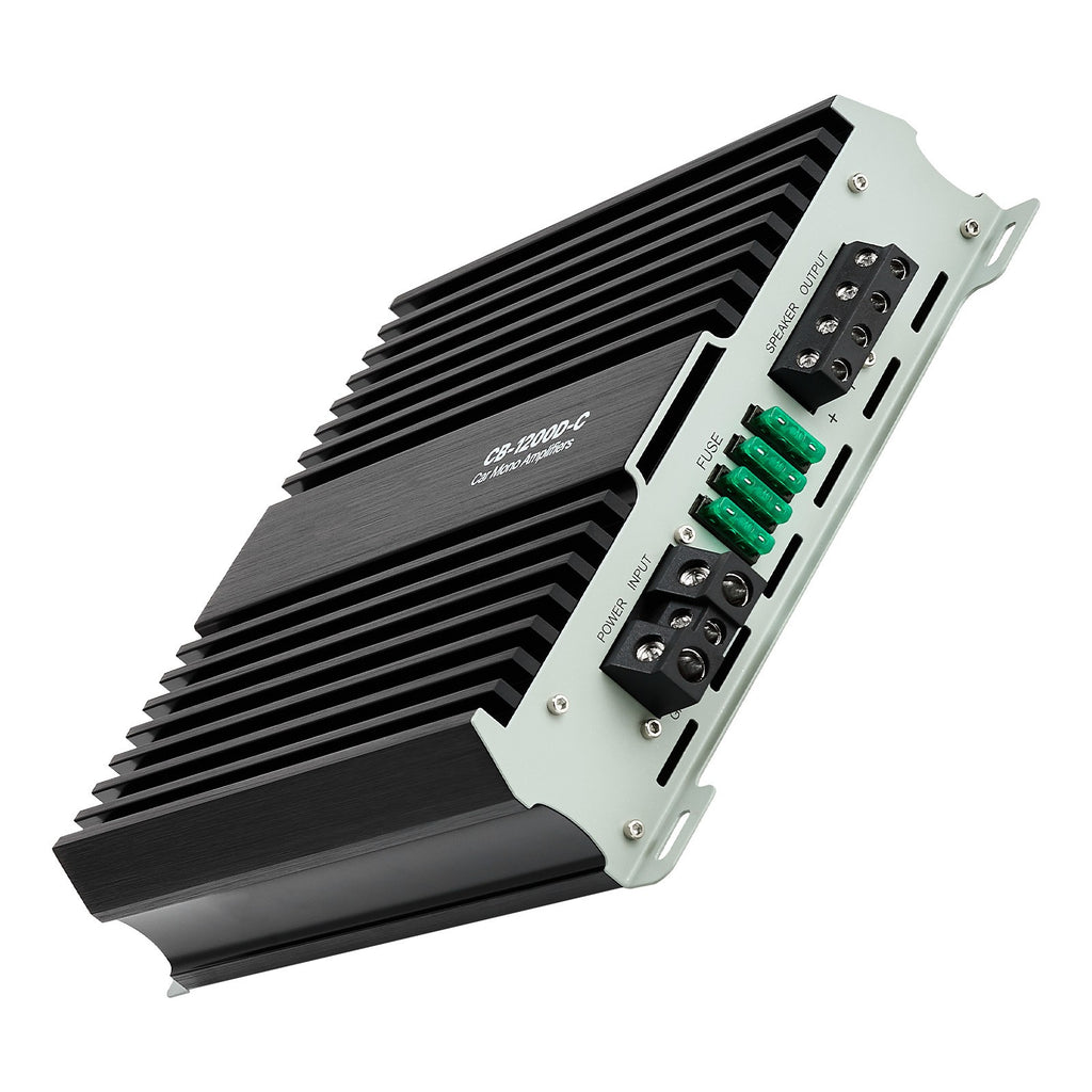 Uimoso Monoblock Class D Car Amplifier for Subwoofers, 1200W RMS, 1/2/4 Ohm