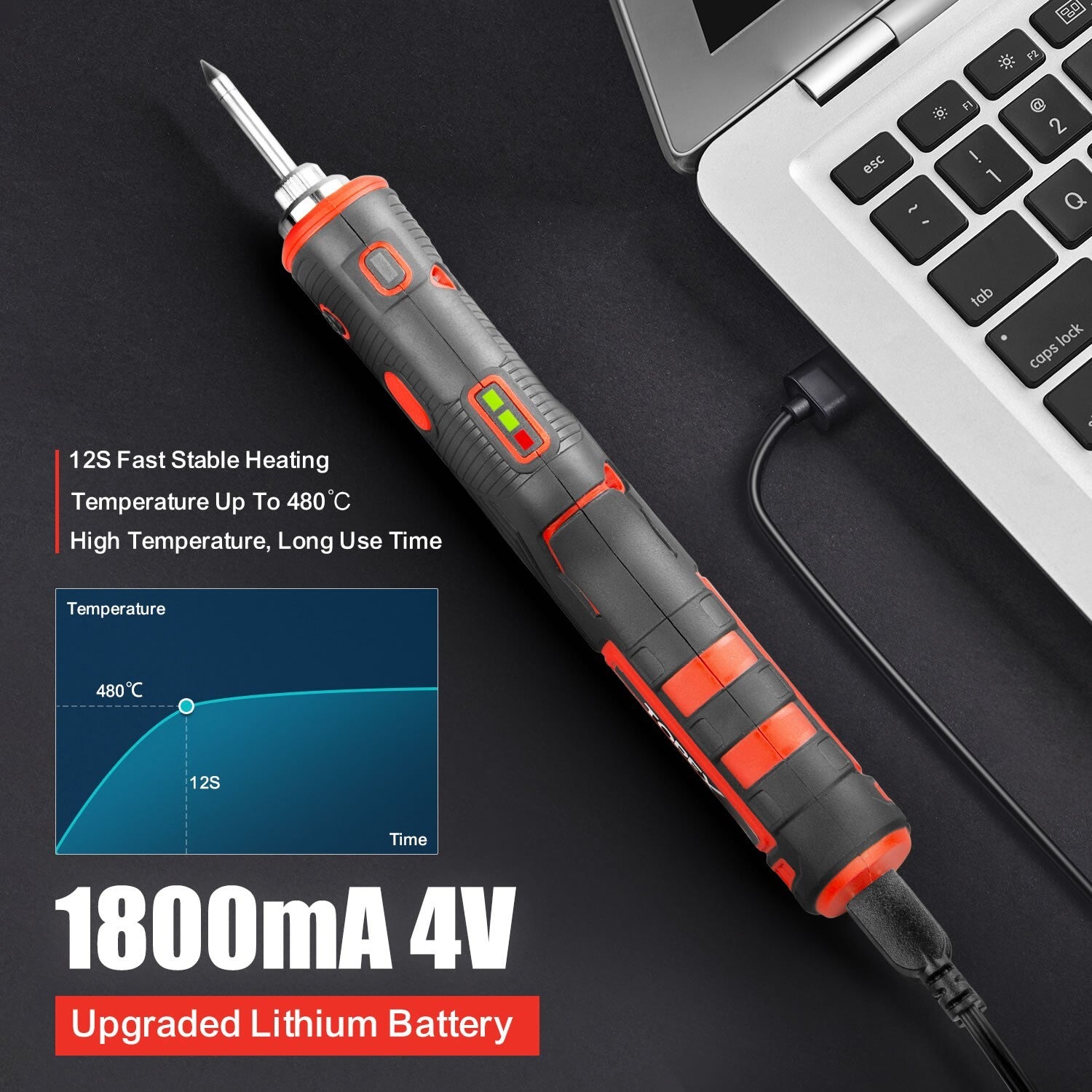 4V Cordless Soldering Iron – 8W Rechargeable with Lithium Battery