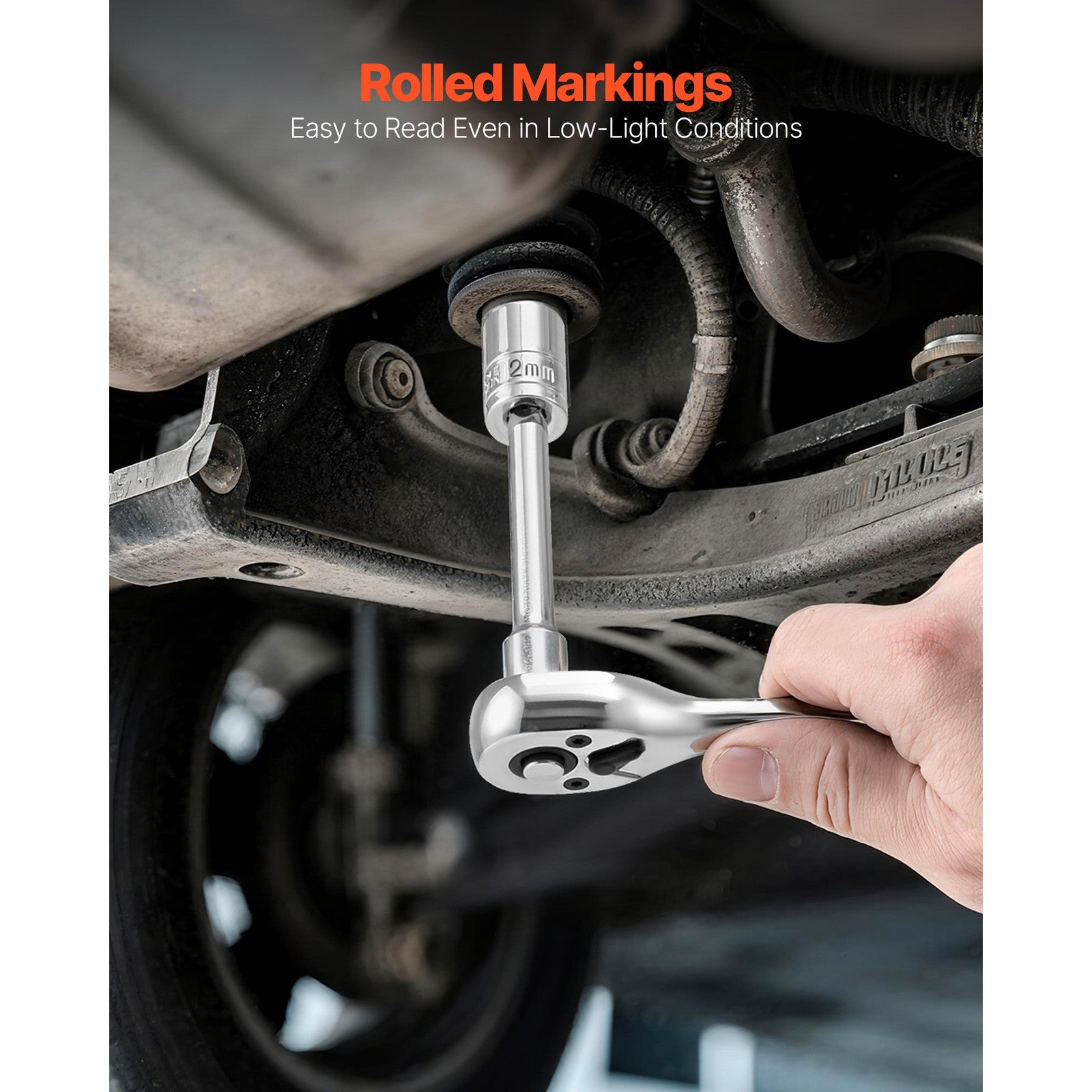 Uimoso 39-Piece Socket and Ratchet Set for Auto Repair, 9.5 & 6.4 mm Drive