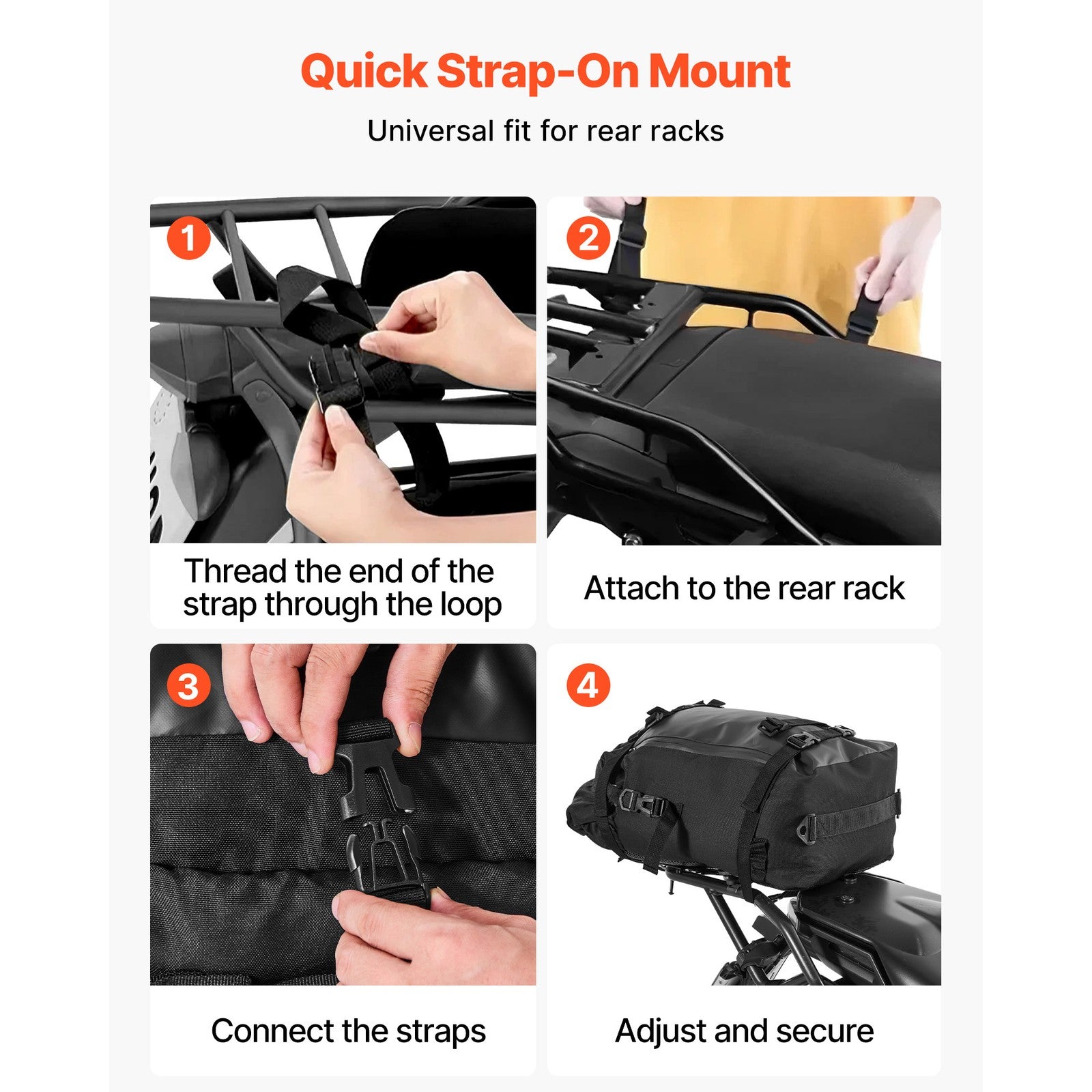 Uimoso Motorcycle Tail Bag Rear Seat Luggage Storage Backpack 30L