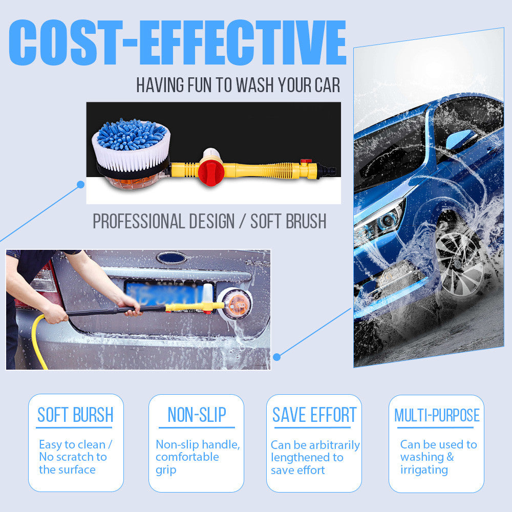 Car Pressure Washer Brush – Rotating Vehicle Cleaning Sponge Tool