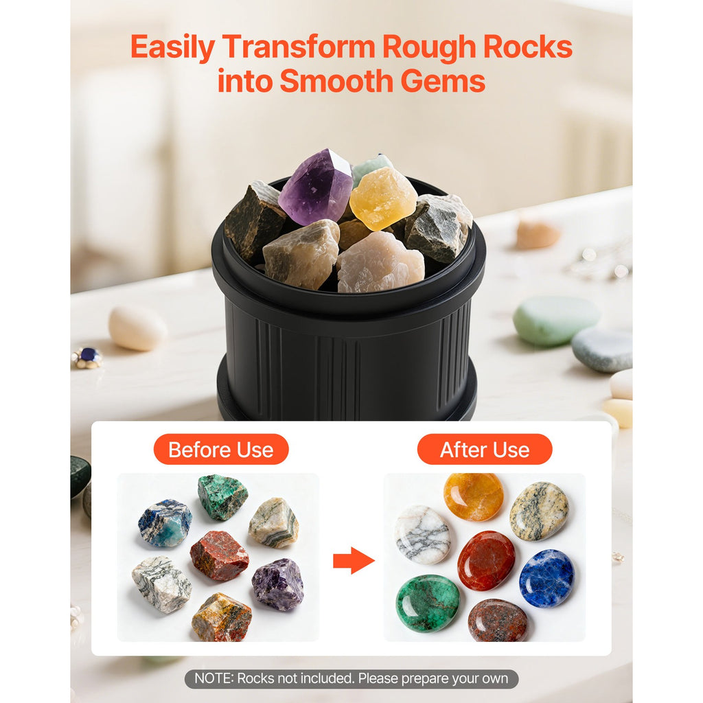 Uimoso 4lbs Rock Tumbler Kit with Adjustable Speeds and 9-Day Timer