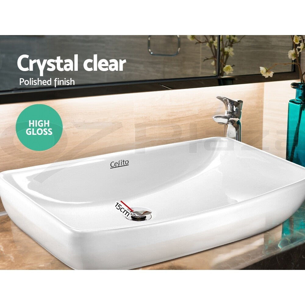 Ceramic Bathroom Basin Above Counter Vanity Sink White
