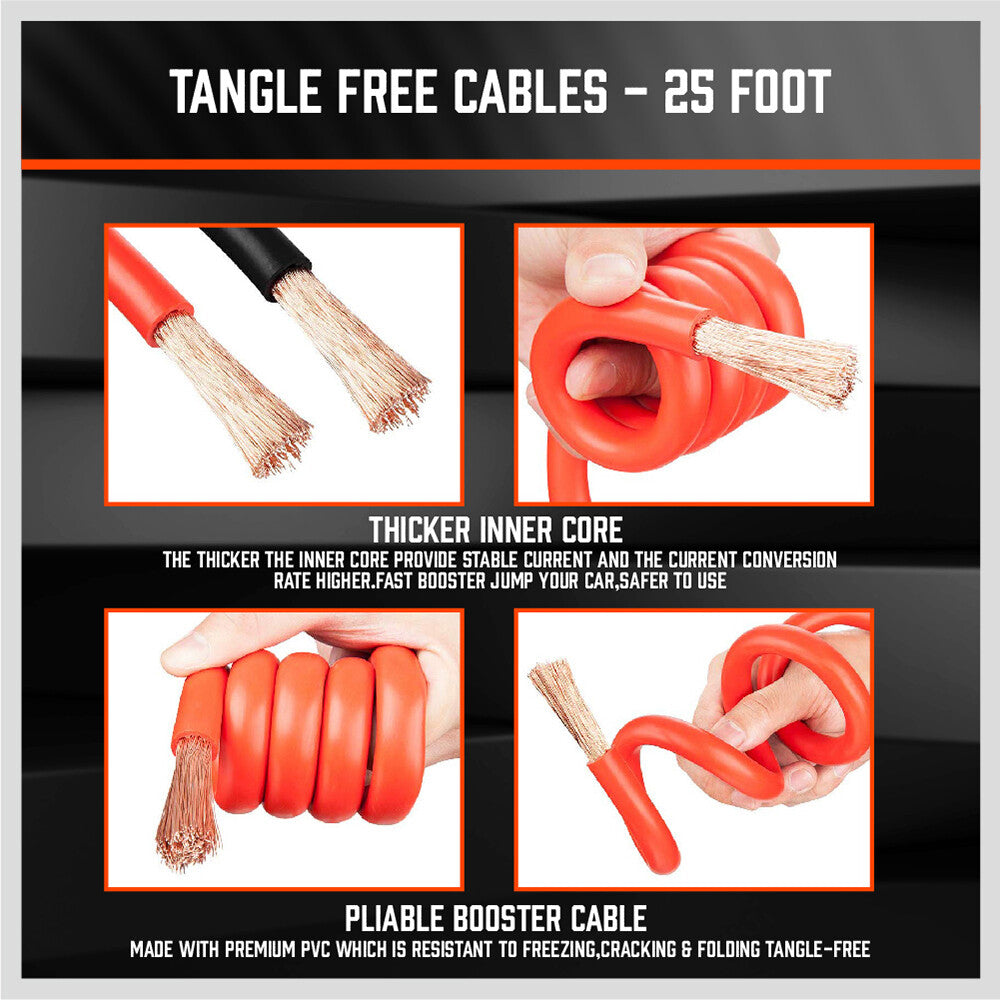 7.5M Booster Jumper Cables – 3000A Heavy Duty with Polarity Protection
