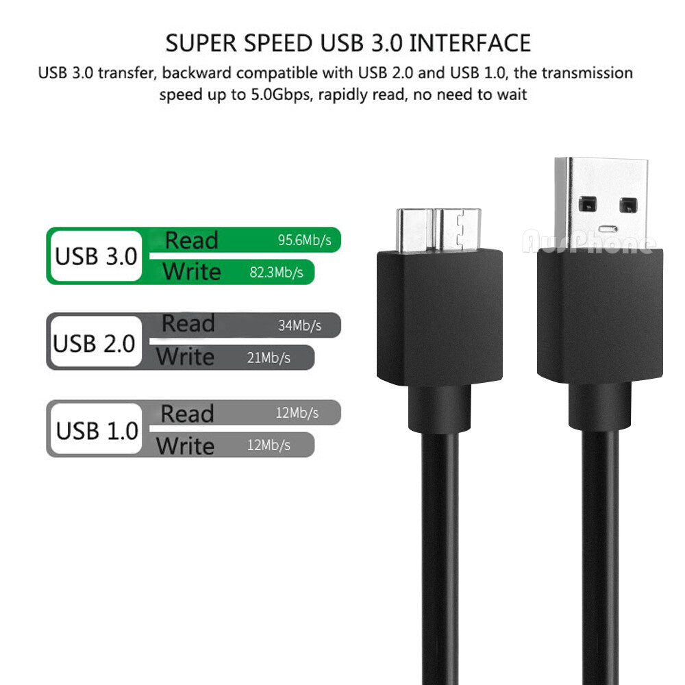 USB 3.0 Micro-B to Type-A Cable for External Hard Drives