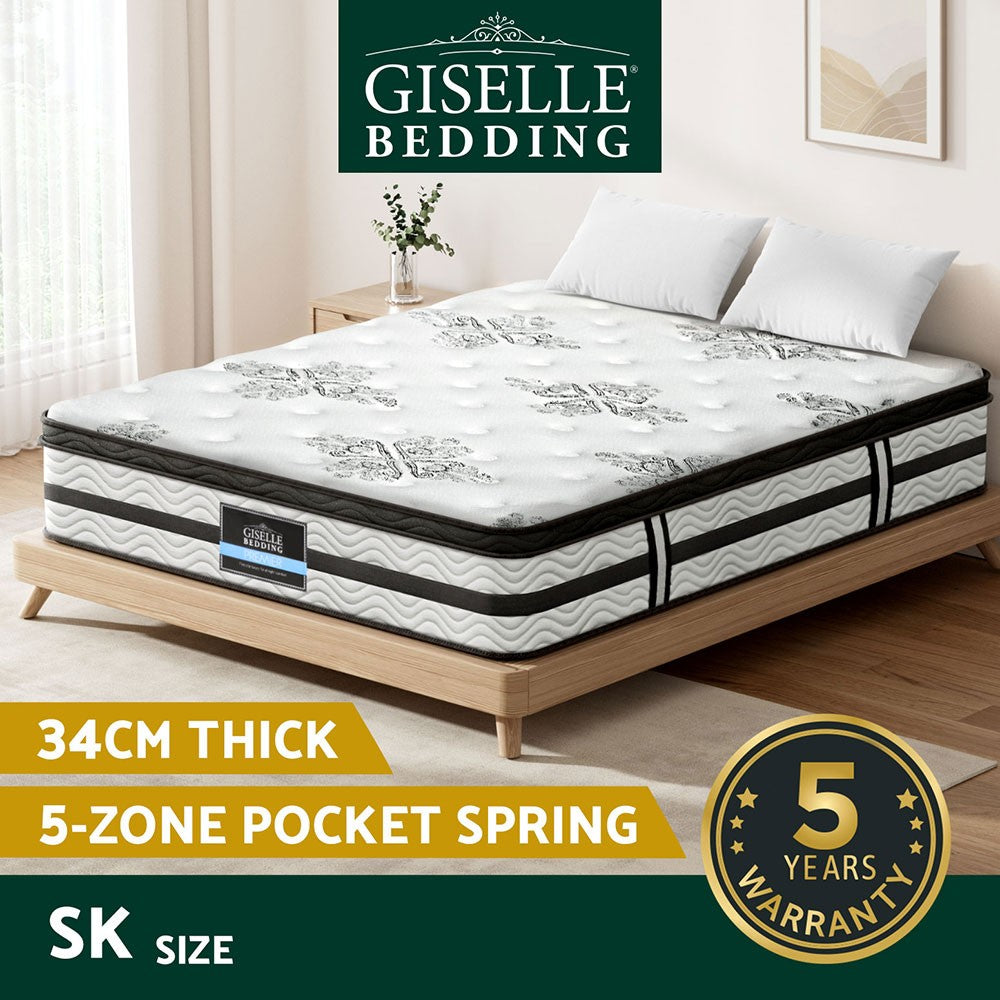 34cm Euro Top Pocket Spring Mattress Super King