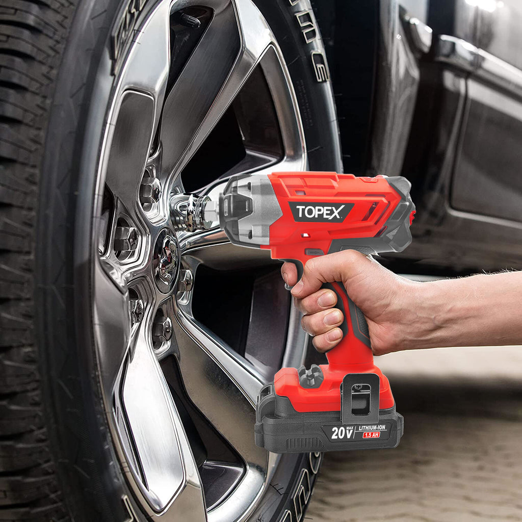 2-in-1 20V Cordless Impact Wrench – Driver with 1/2" Sockets & Battery