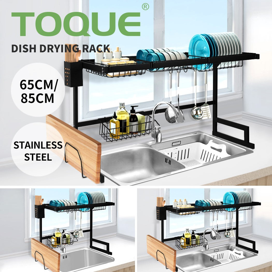 Toque Dish Drying Rack – Stainless Steel Over-Sink Cup & Cutlery Organizer