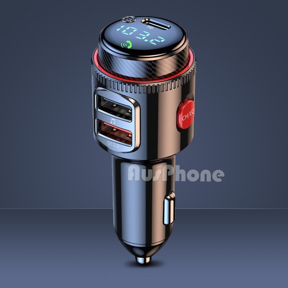 Bluetooth 5.0 FM Transmitter Car MP3 Dual USB Charger