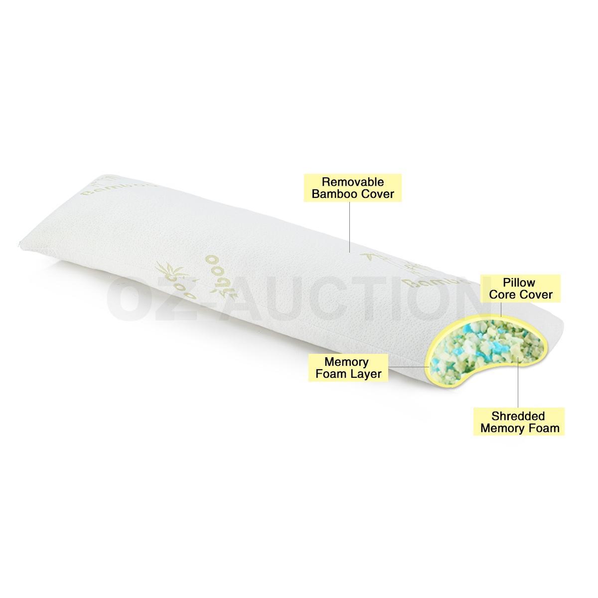 Full Large Bamboo Body Pillow – Memory Foam, Pregnancy & Maternity