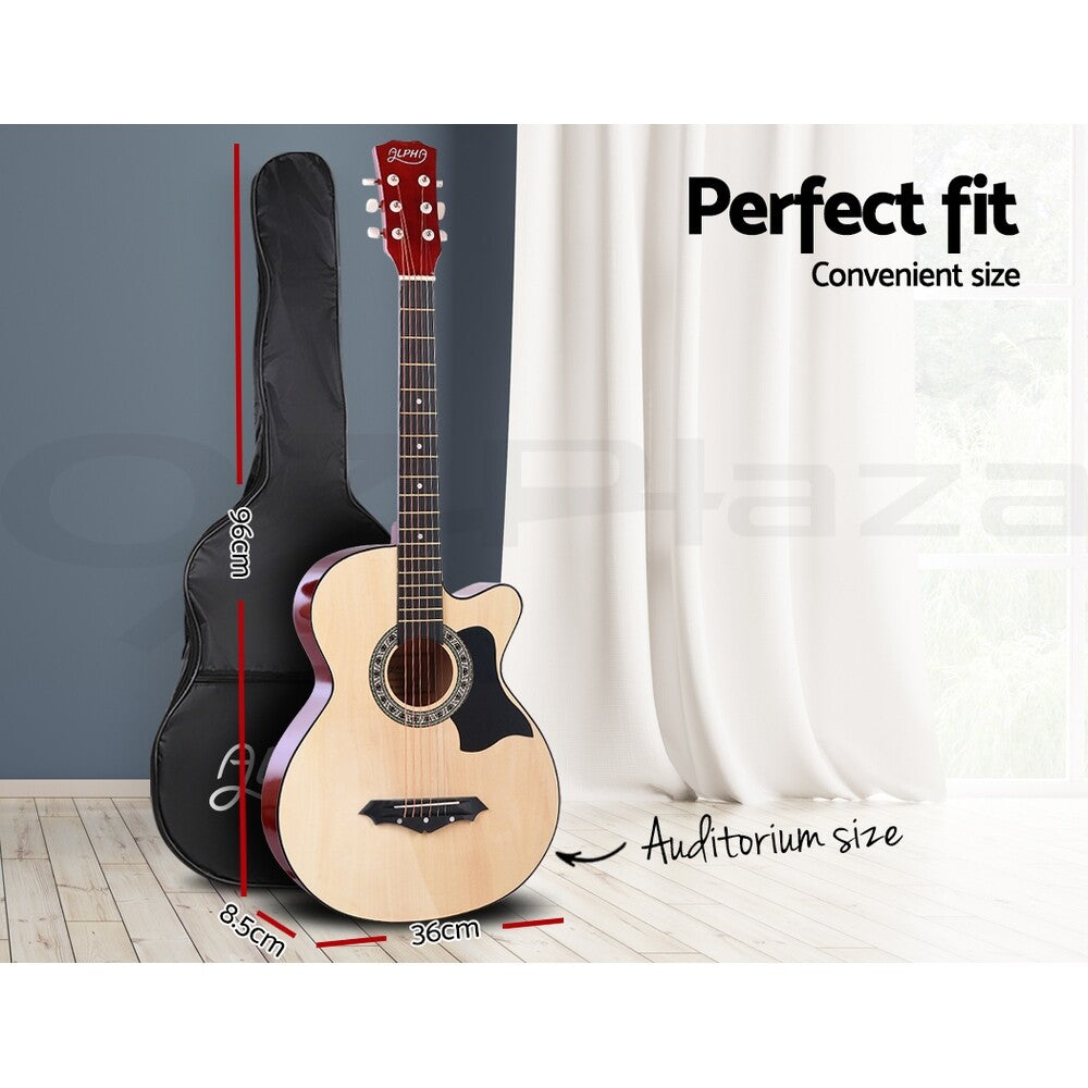 38" Full-Size Acoustic Guitar Wooden Folk Classical Cutaway