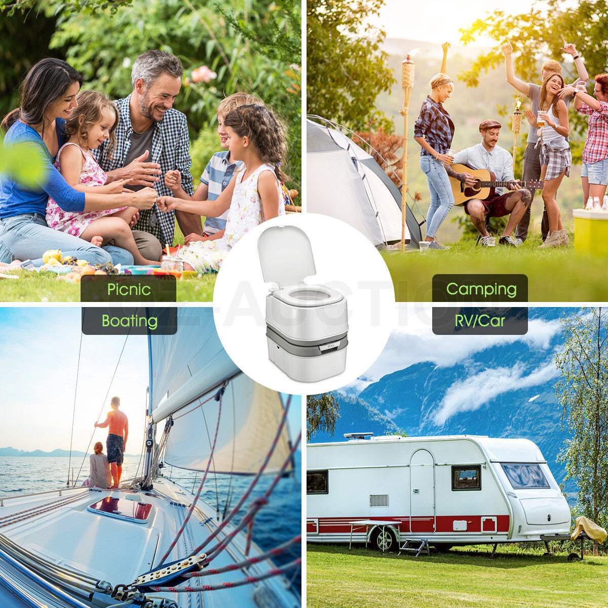 24L Portable Camping Toilet – Travel Potty for Caravan, Hiking & Boating