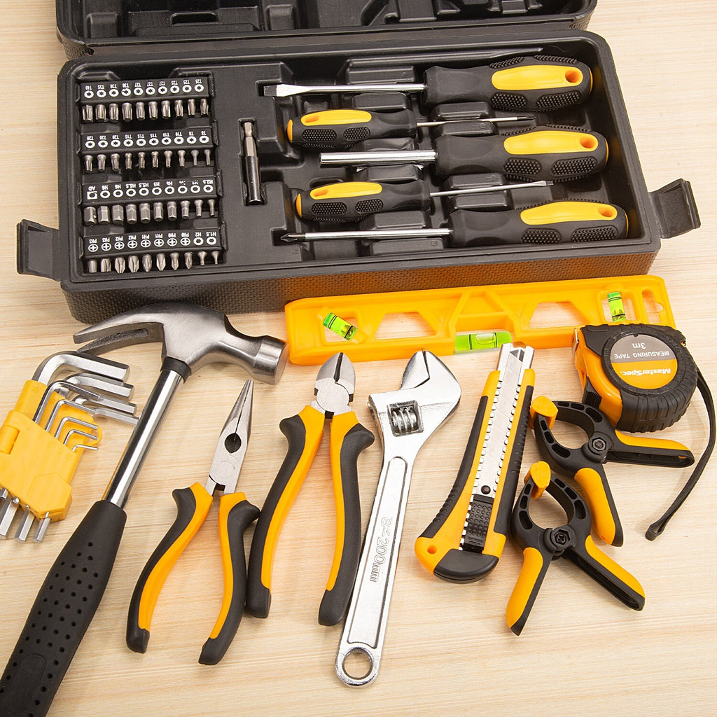 80pc Hand Tool Set – Household Kit with Hammer, Pliers & Knife