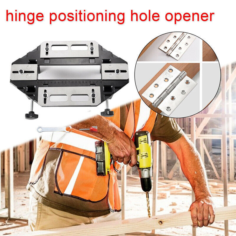 Door Hinge Template Jig Door Lock Cabinet Router Hole Drilling Guide Slot Tool