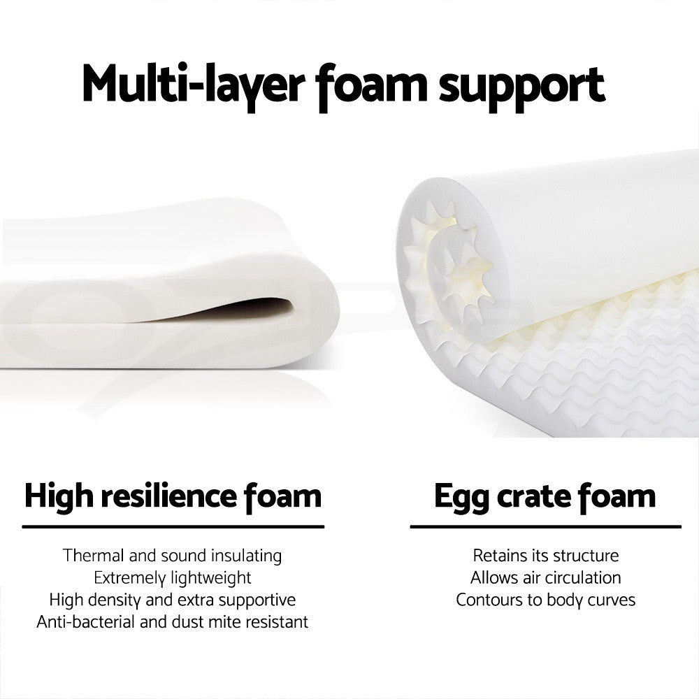 OVCN 34cm Euro Top Mattress Pocket Spring Medium Firm Queen