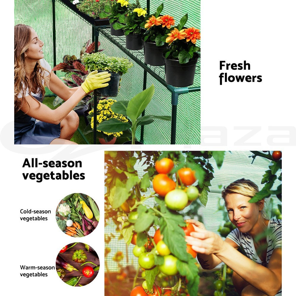 Walk-In Greenhouse Tunnel 4 Shelves Plant 1.9x1.2x1.9m