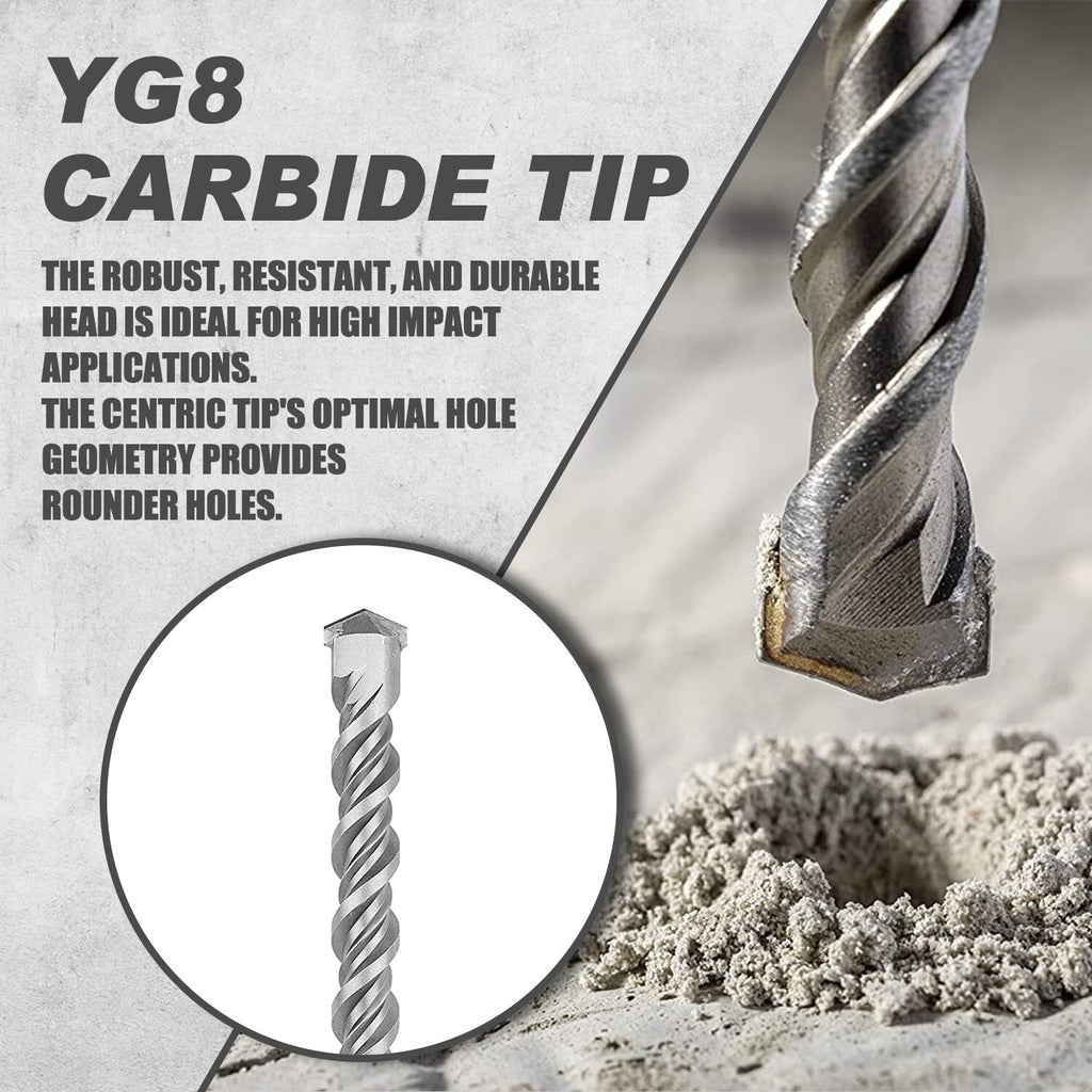 7pc SDS Plus Rotary Hammer Drill Bit & Chisel Set