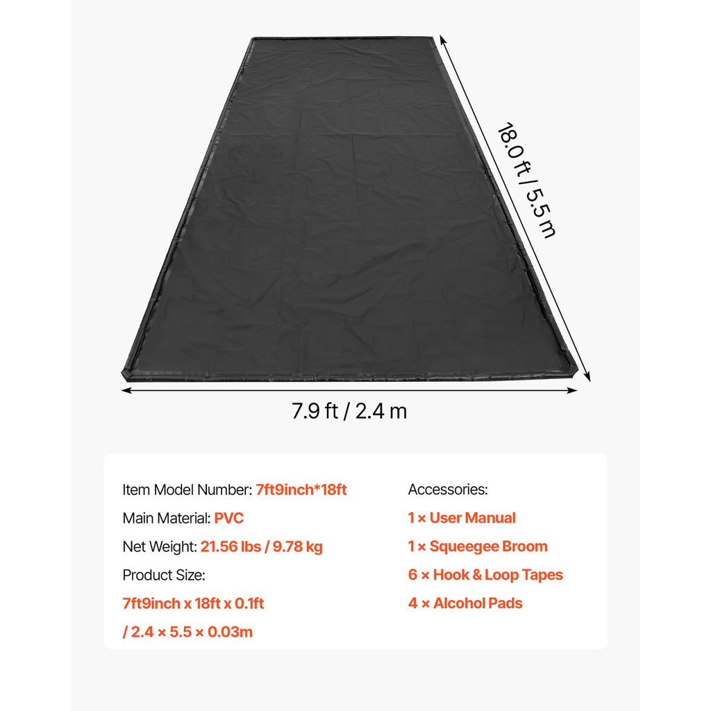 Uimoso Containment Mat with Non-Slip Surface, Waterproof, 2.4x5.5m, Raised Edges