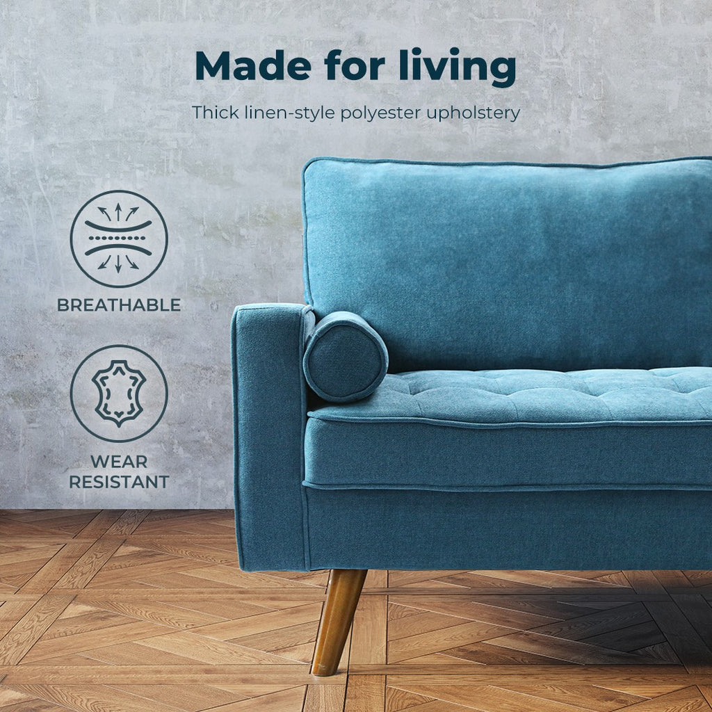 Levede 3-Seater Sofa – Fabric Futon Couch Recliner for Living Room