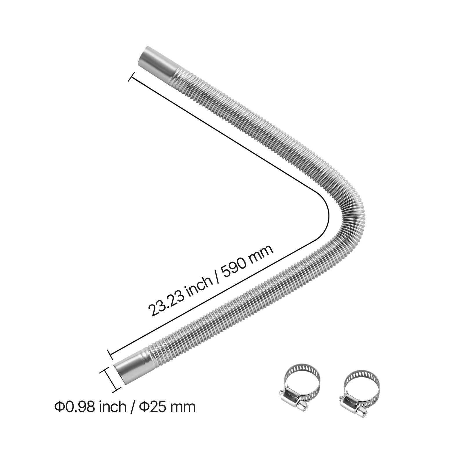 Uimoso Flexible 600mm Diesel Heater Exhaust Hose with Two Clamps