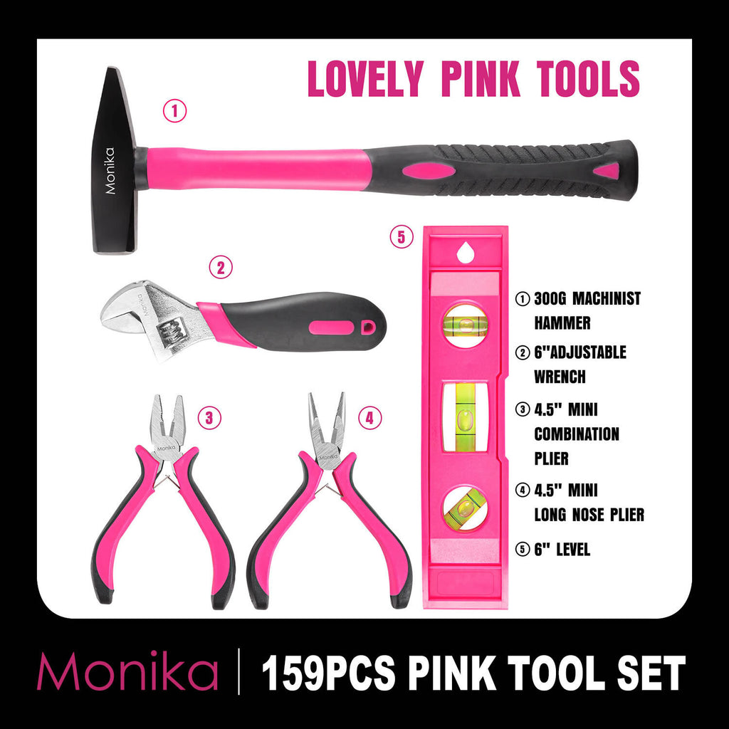 Pink Tool Set – Portable Household & Gardening Kit