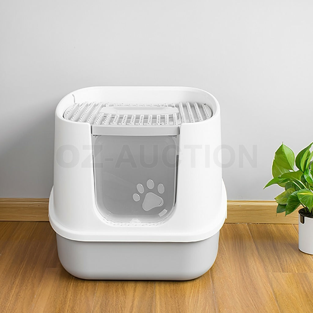 Fully Enclosed Hooded Cat Litter Box Kitty Toilet House