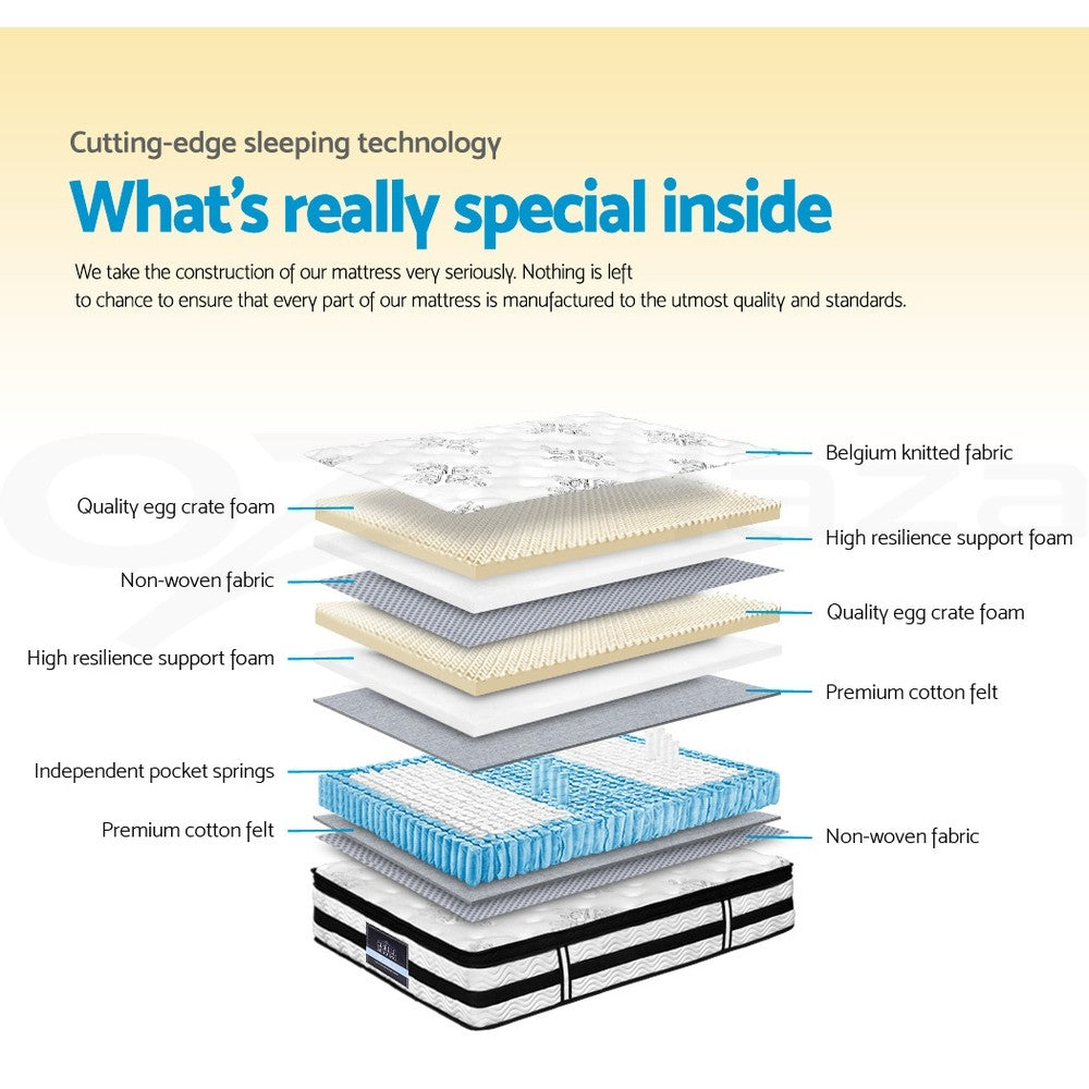 34cm Euro Top Pocket Spring Mattress Super King