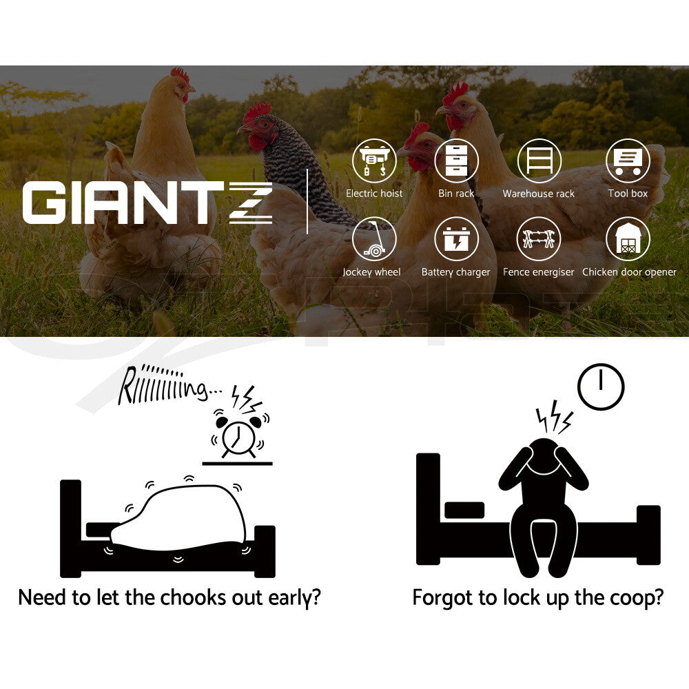 Automatic Chicken Coop Door Opener Timer Auto Light Sensor
