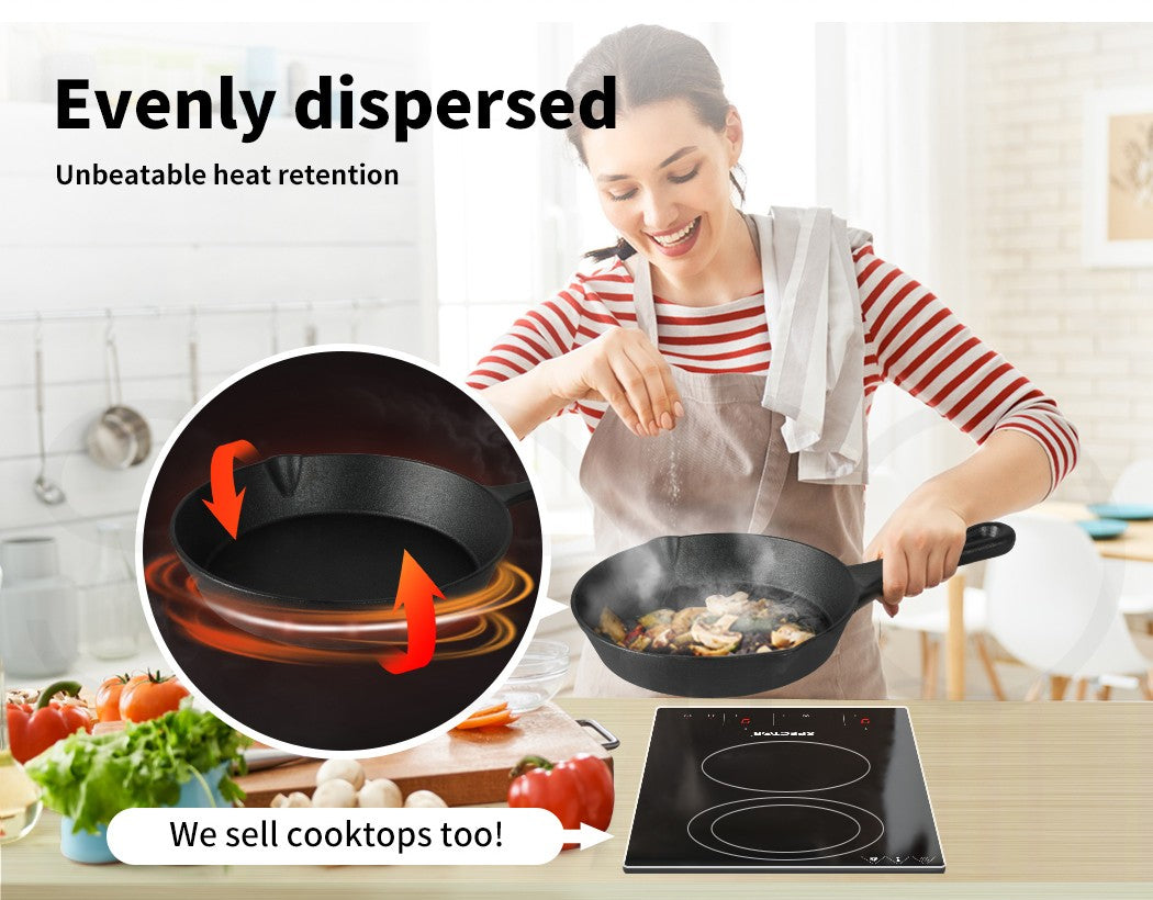 3-Piece Toque Fry Pan Set – Non-Stick Cast Iron Skillet Frypan