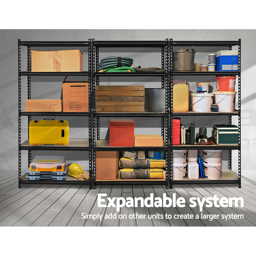 Giantz 2x1.5M Garage Shelving Warehouse Rack Pallet Racking Storage Shelve Black