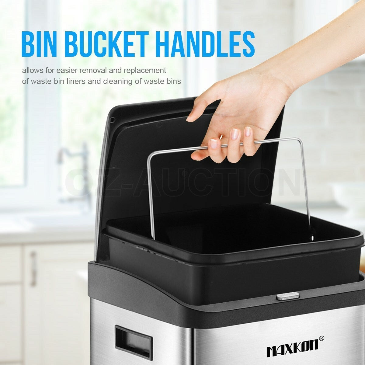 Maxkon 34L Pedal Bin – Dual Compartment Rubbish & Trash Can