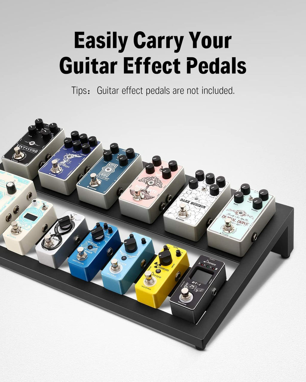 DONNER Aluminium Effects Pedal Board with Patch Cable & Carry Bag