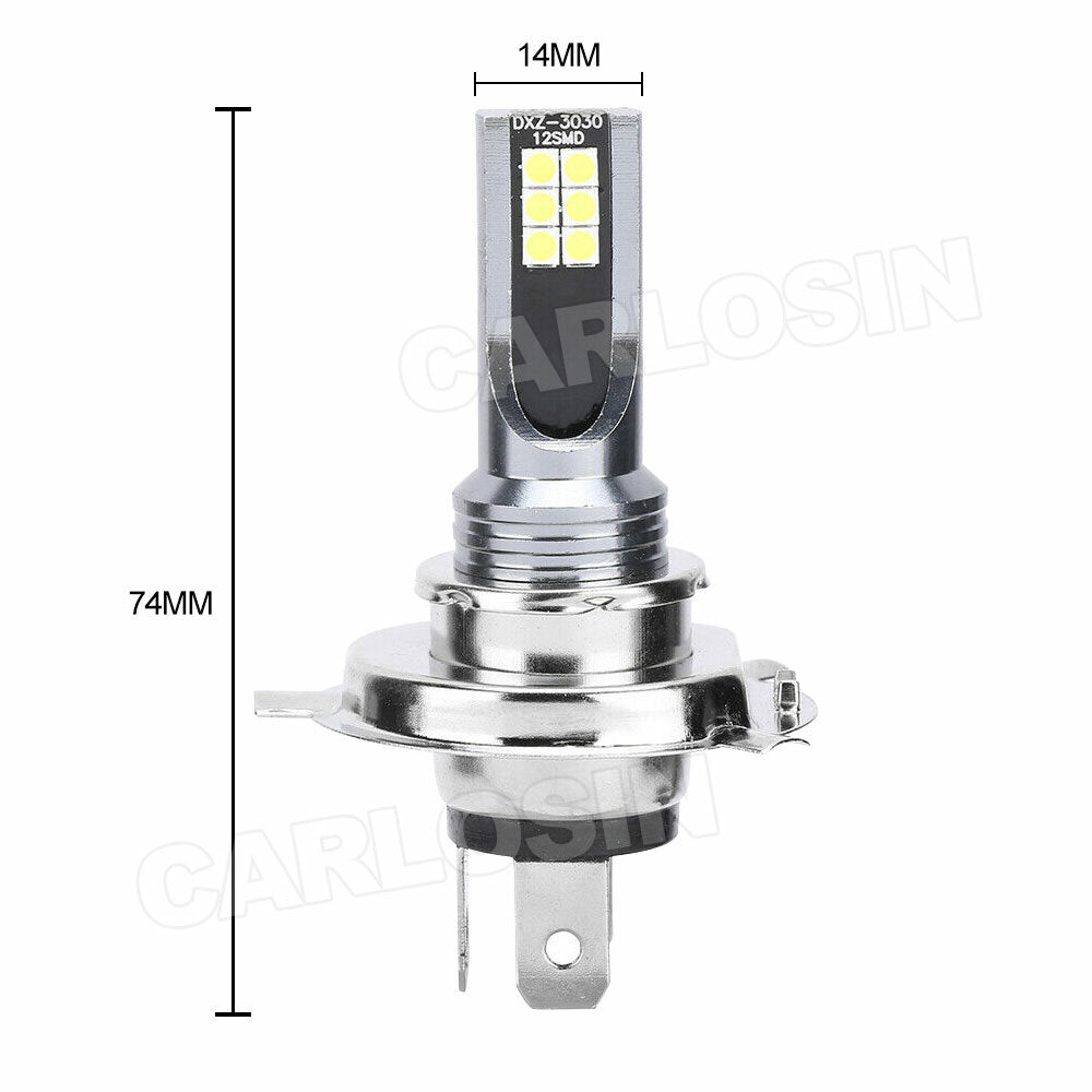 2x H4 LED Headlight Bulbs 6500K White High Low Beam 14000LM