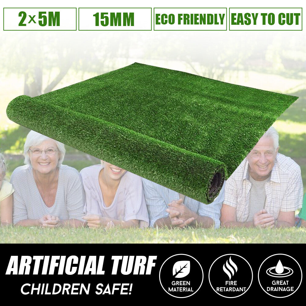 2x5M Artificial Grass – Synthetic Turf Lawn Mat Green Flooring