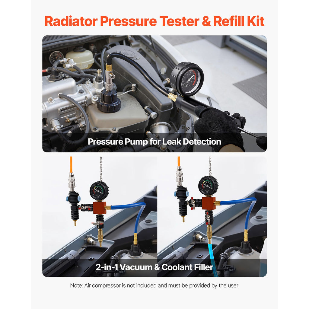 Uimoso 47-Piece Coolant Pressure Tester & Radiator Vacuum Refill Kit
