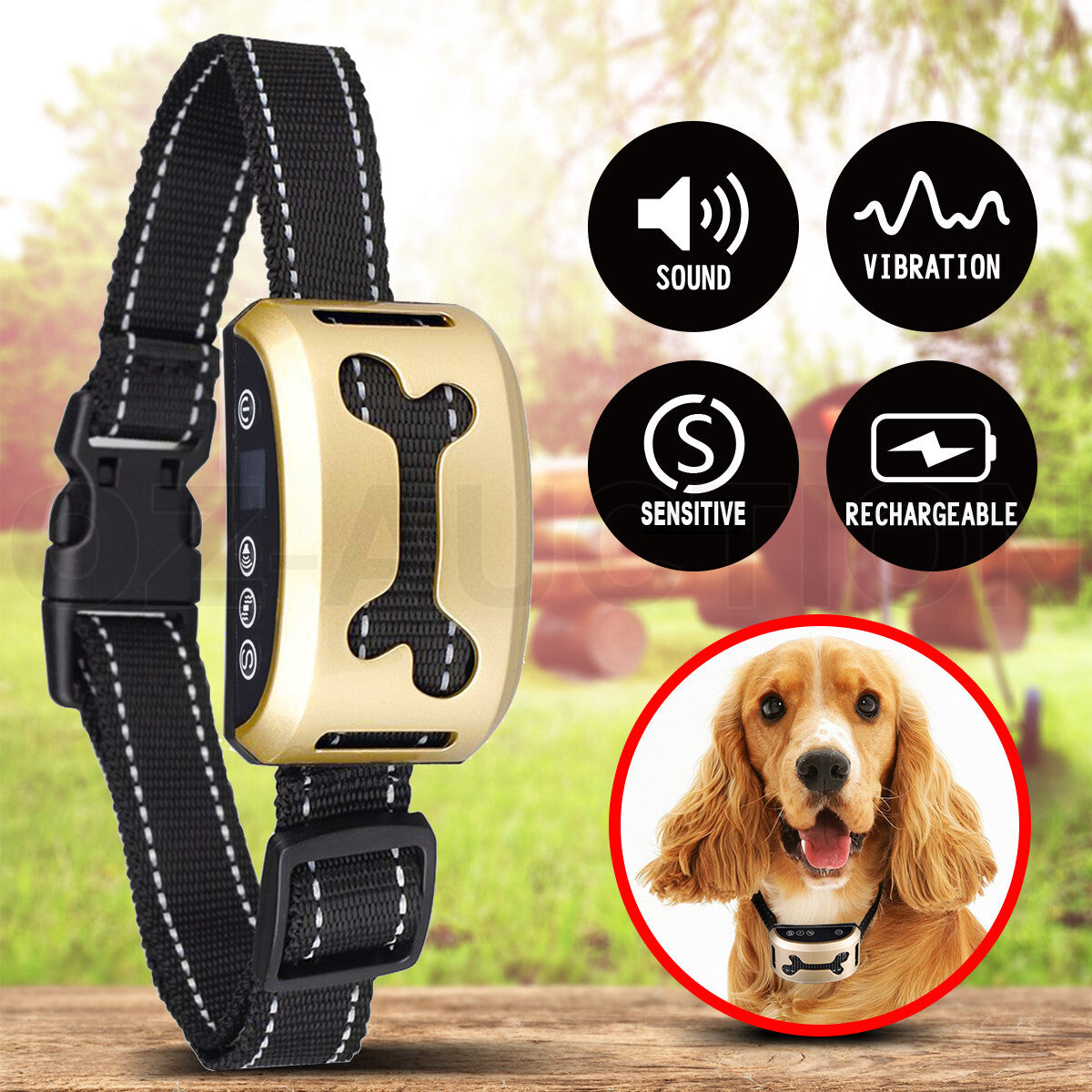 Dog Bark Collar Automatic Anti-Barking Control Rechargeable Pet