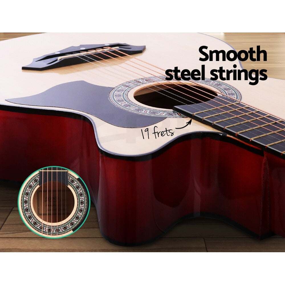 38" Full-Size Acoustic Guitar Wooden Folk Classical Cutaway