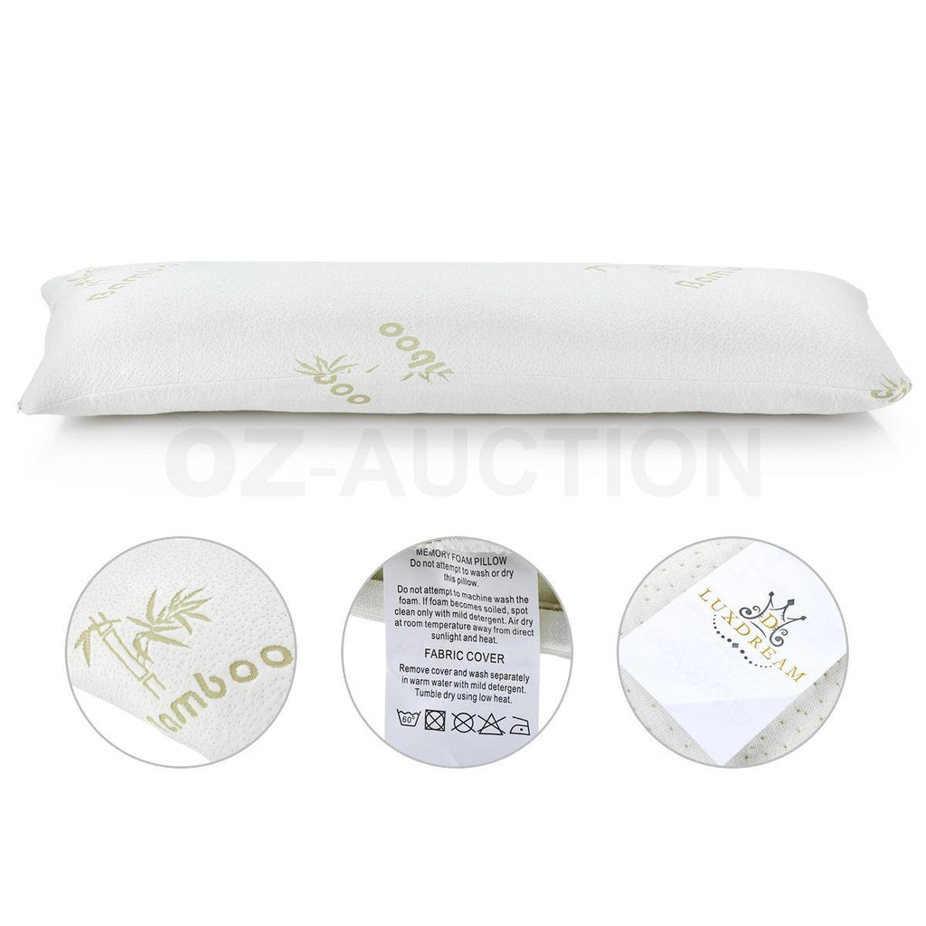 Full Large Bamboo Body Pillow – Memory Foam, Pregnancy & Maternity