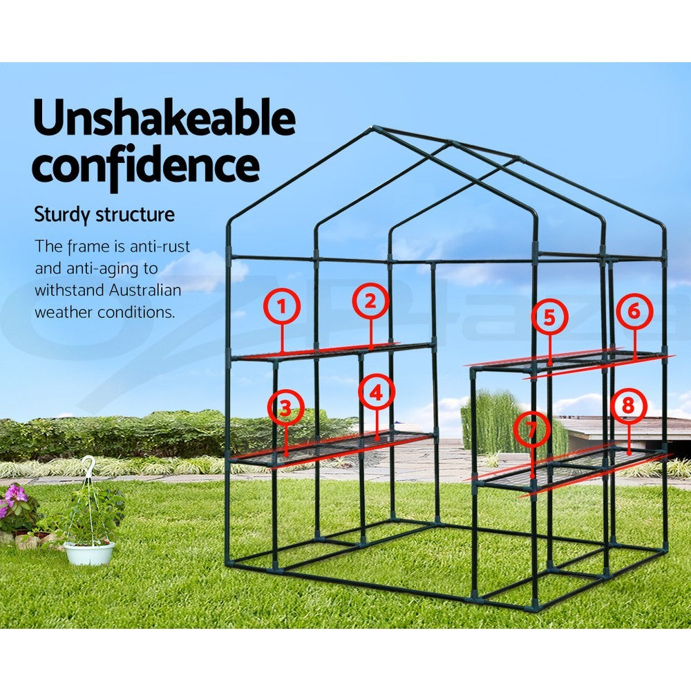 Walk In Greenhouse 8 Shelf Plant Tunnel 1.4x1.5x2m