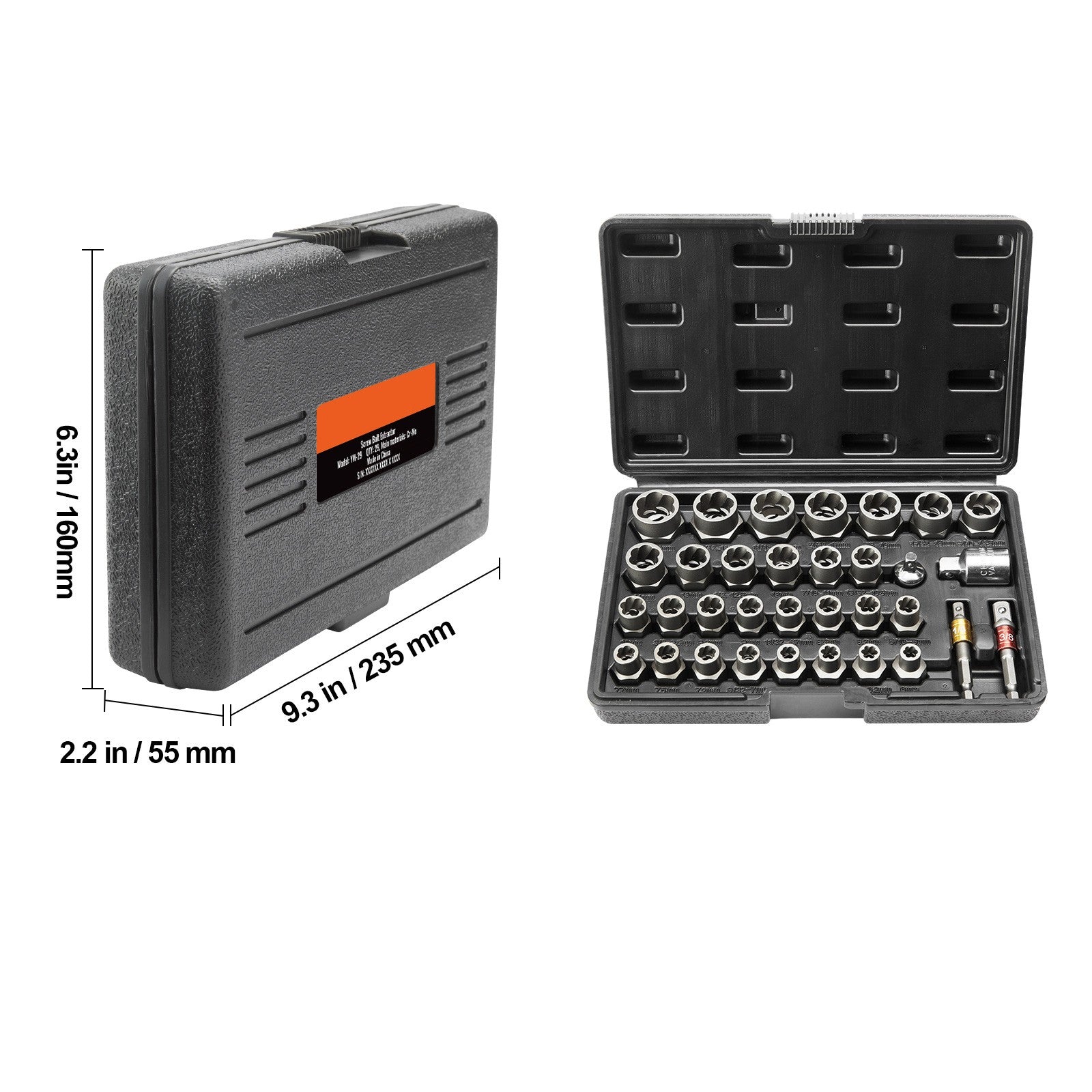Uimoso Bolt Extractor Set 29-Piece Bolt and Nut Remover Set with Storage Case
