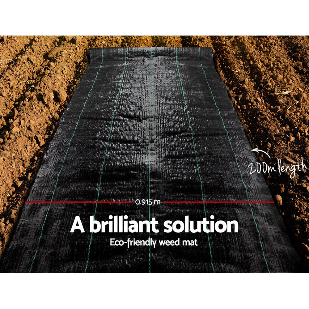 Weed Mat 0.915x100m Woven Fabric Garden Plant Control