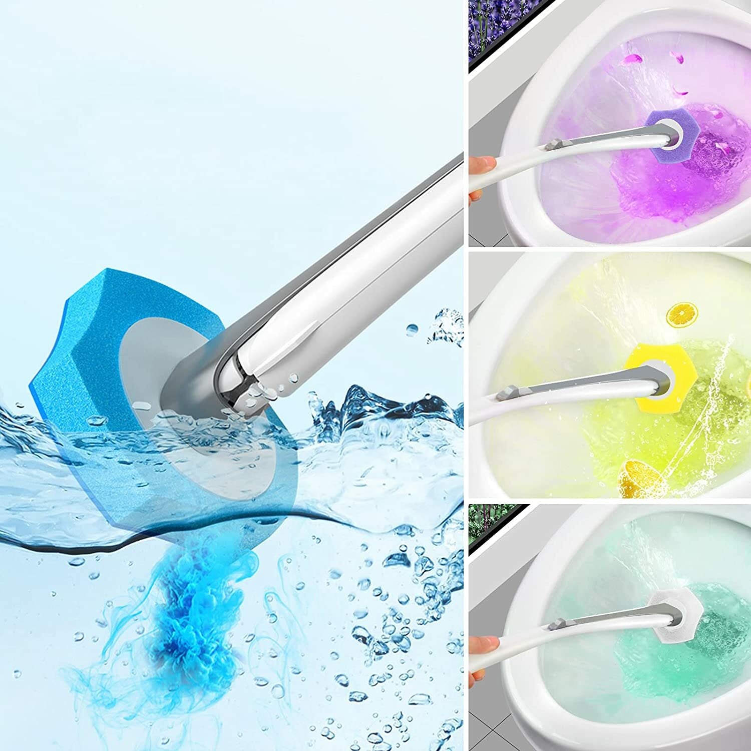 Disposable Toilet Brush Set – Freestanding with Replacement Heads