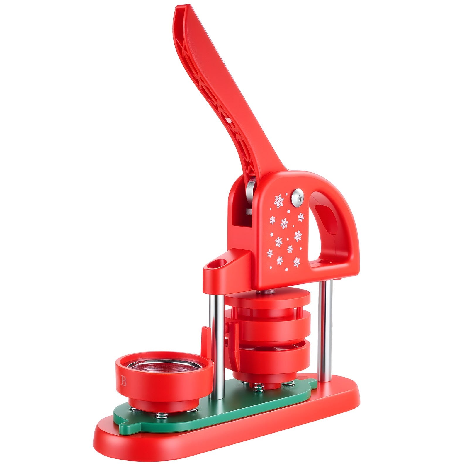 Uimoso Button Maker Machine 58 mm with 100 Plastic Pin Parts - Red