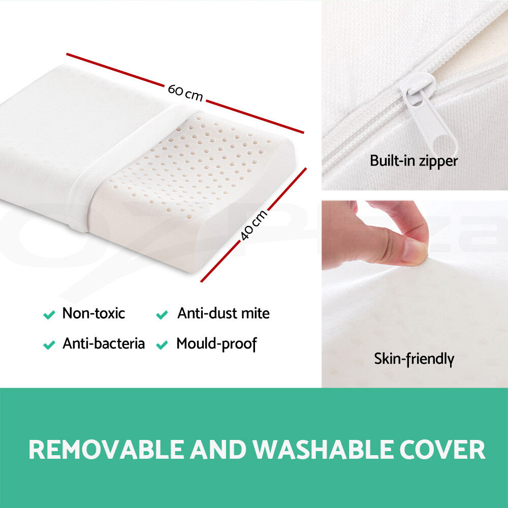 Natural Talalay Latex Pillow Contour 2-Zone with Cover
