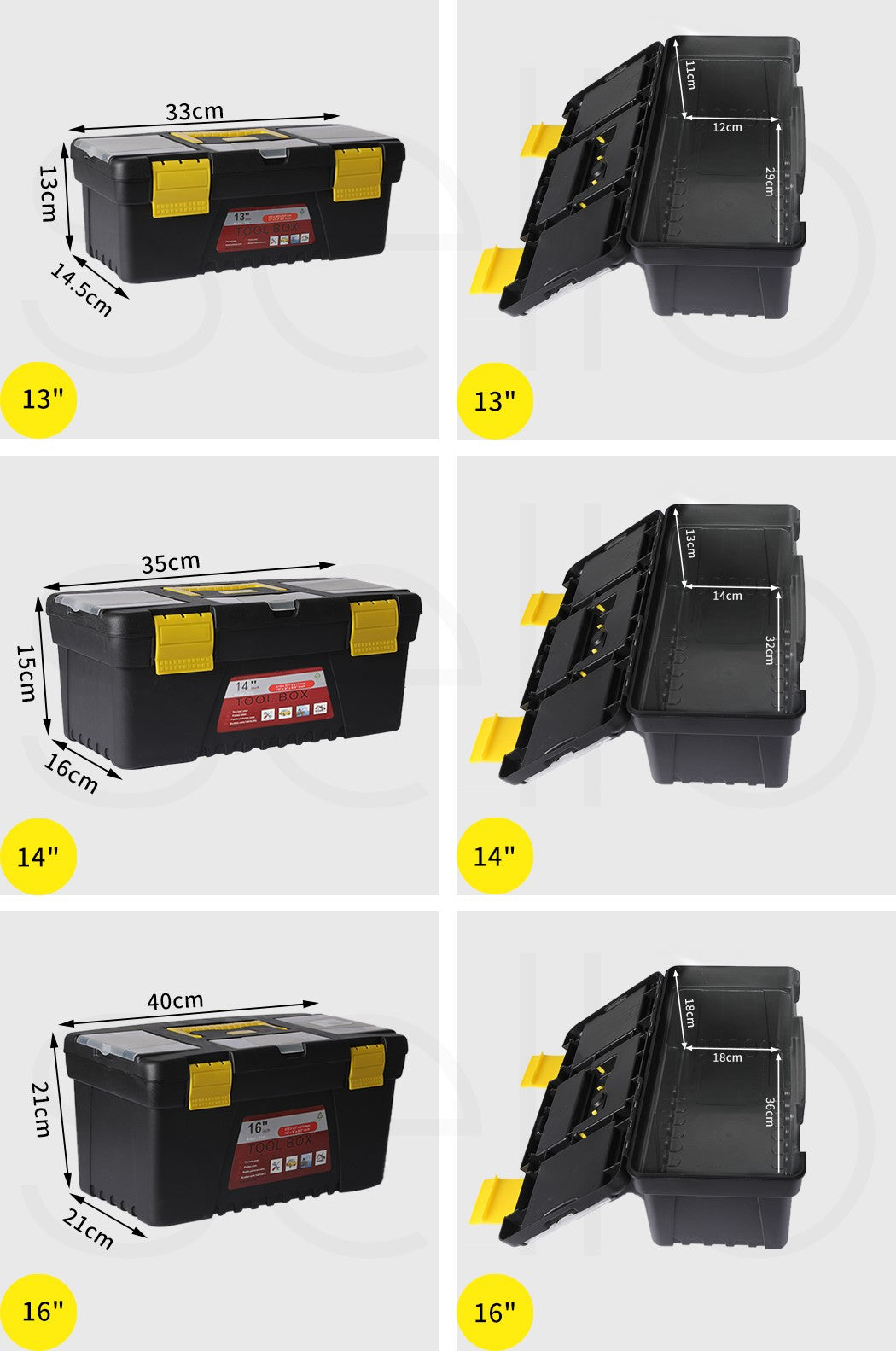 Traderight 3pc Tool Box Set – Lockable Portable Organizer